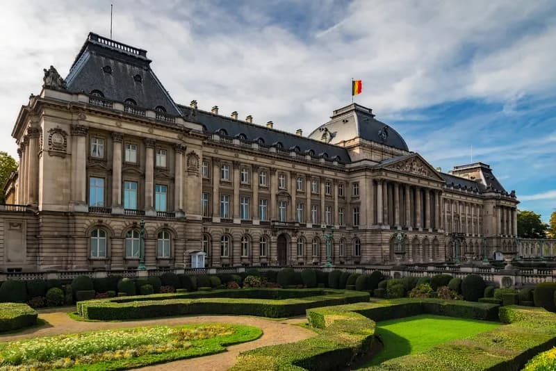 Belgian royal palace gates in Brussels
